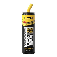 Электронная сигарета UDN BAR Strawberry Banana 6000 затяжек (УДН Бар Клубника Банан)